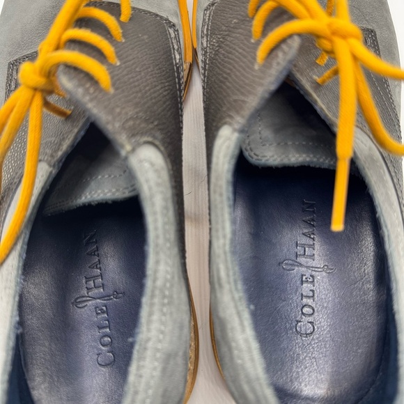 Cole Haan Two-Tone Oxfords with Vibrant Yellow Laces Size 9.5 - Picture 9 of 10